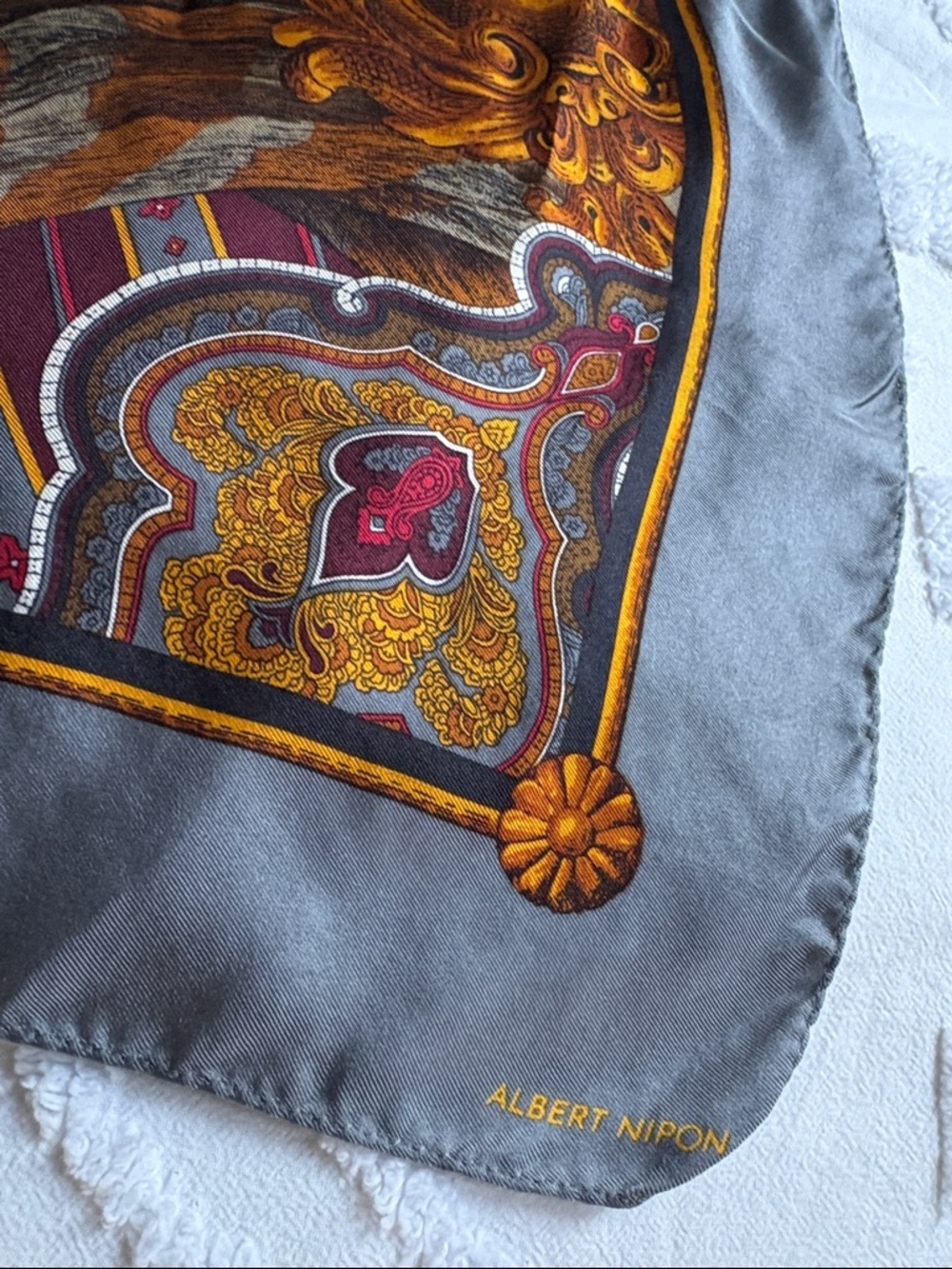 Vintage Square Silk Scarf